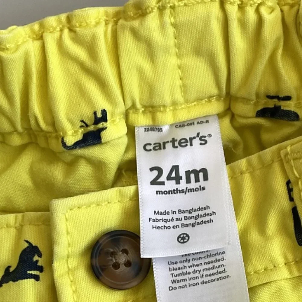 DINOSAUR & VEHICLE FLAT FRONT SHORTS LIKE NEW